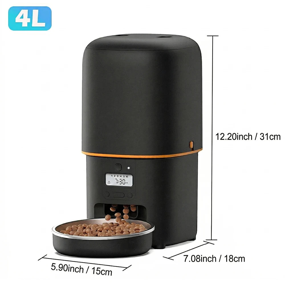 Nityers Automatic Pet Feeder With Voice Recorder And Steel Bowl
