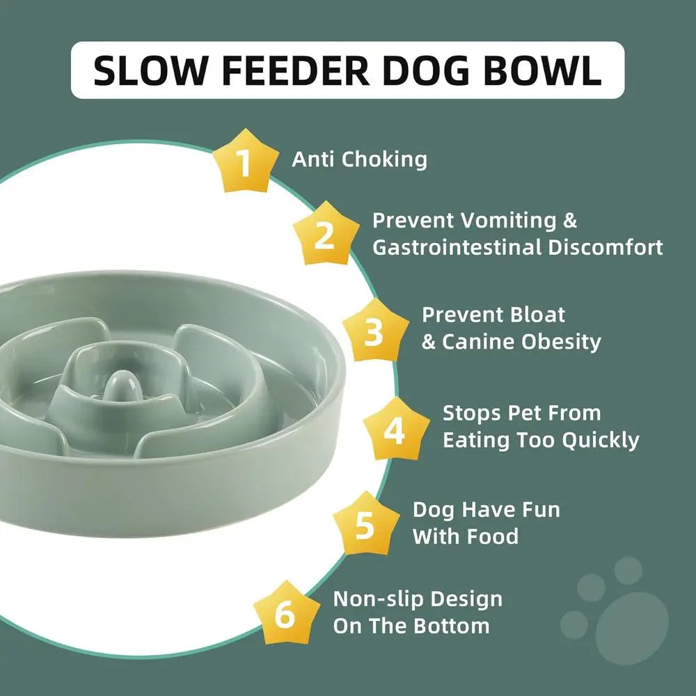 Slow Feeder Puzzle Dog Bowl Non Slip Anti Choking Design