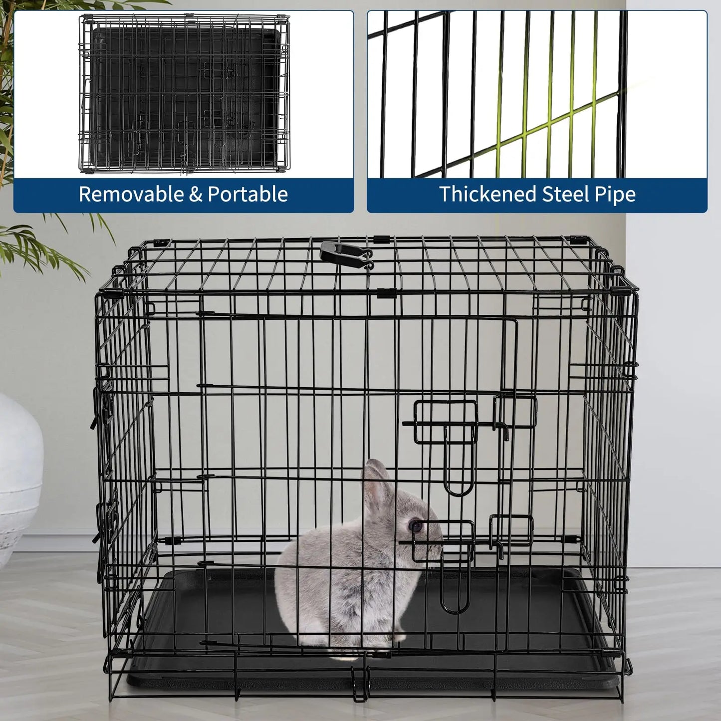 HiMISS Portable Ferret Cage Small Pet Habitat With Tray