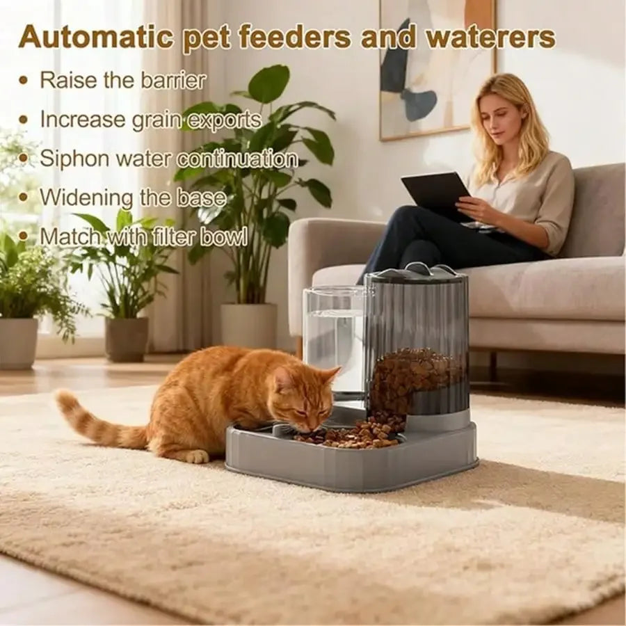 2 In 1 Pet Automatic Feeder And Waterer Bowl For Pets