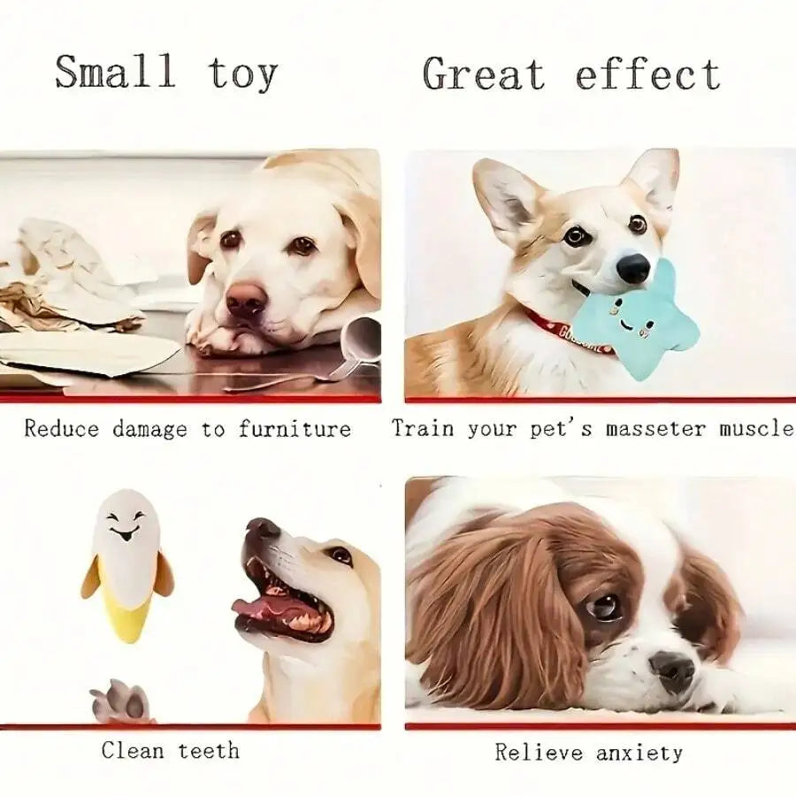 Cartoon Plush Dog Chew Toys For Teeth Cleaning And Anxiety