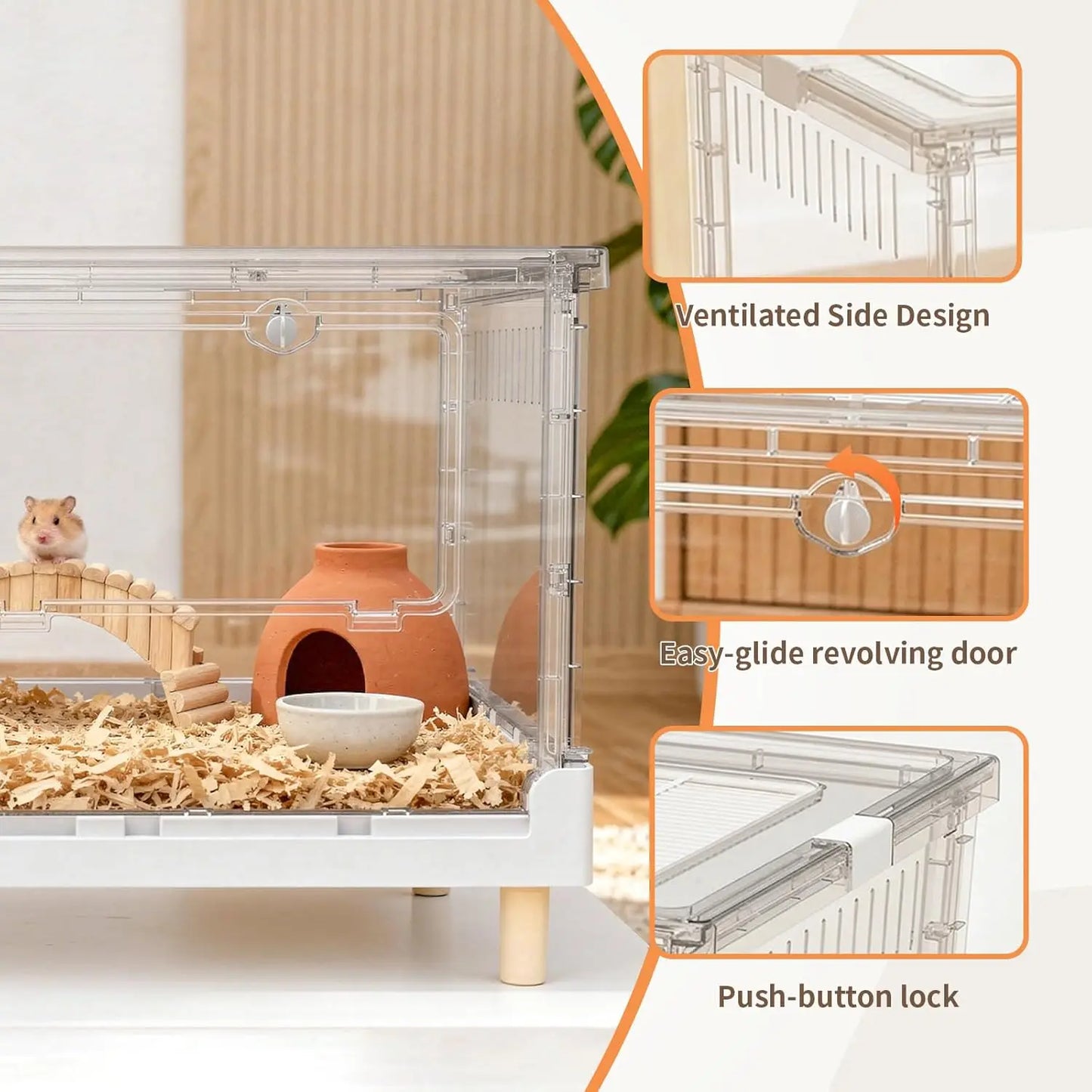 Transparent Acrylic Hamster Cage For Small Animals
