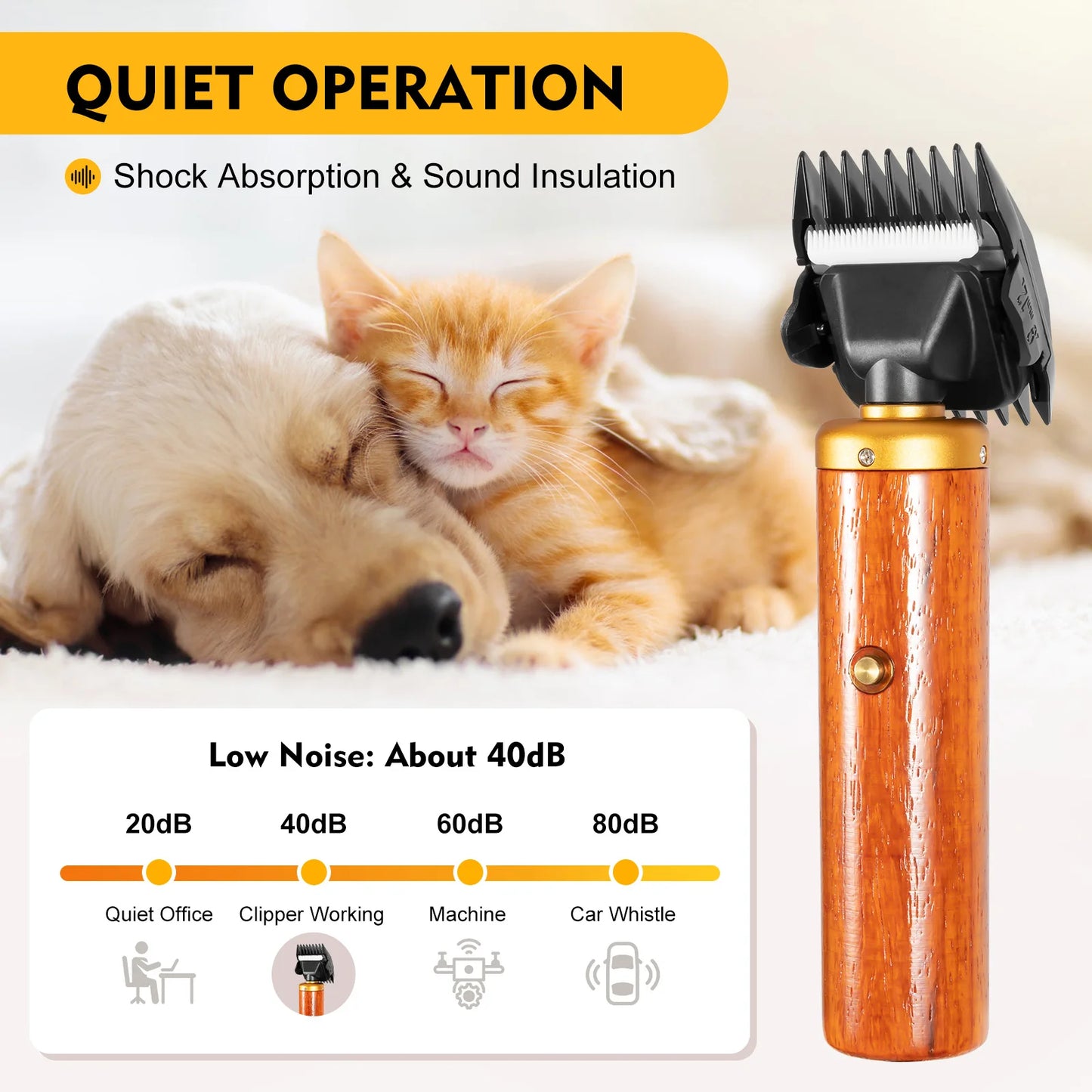 55W Pet Clipper Plug-In Electric Hair Trimmer Low Noise