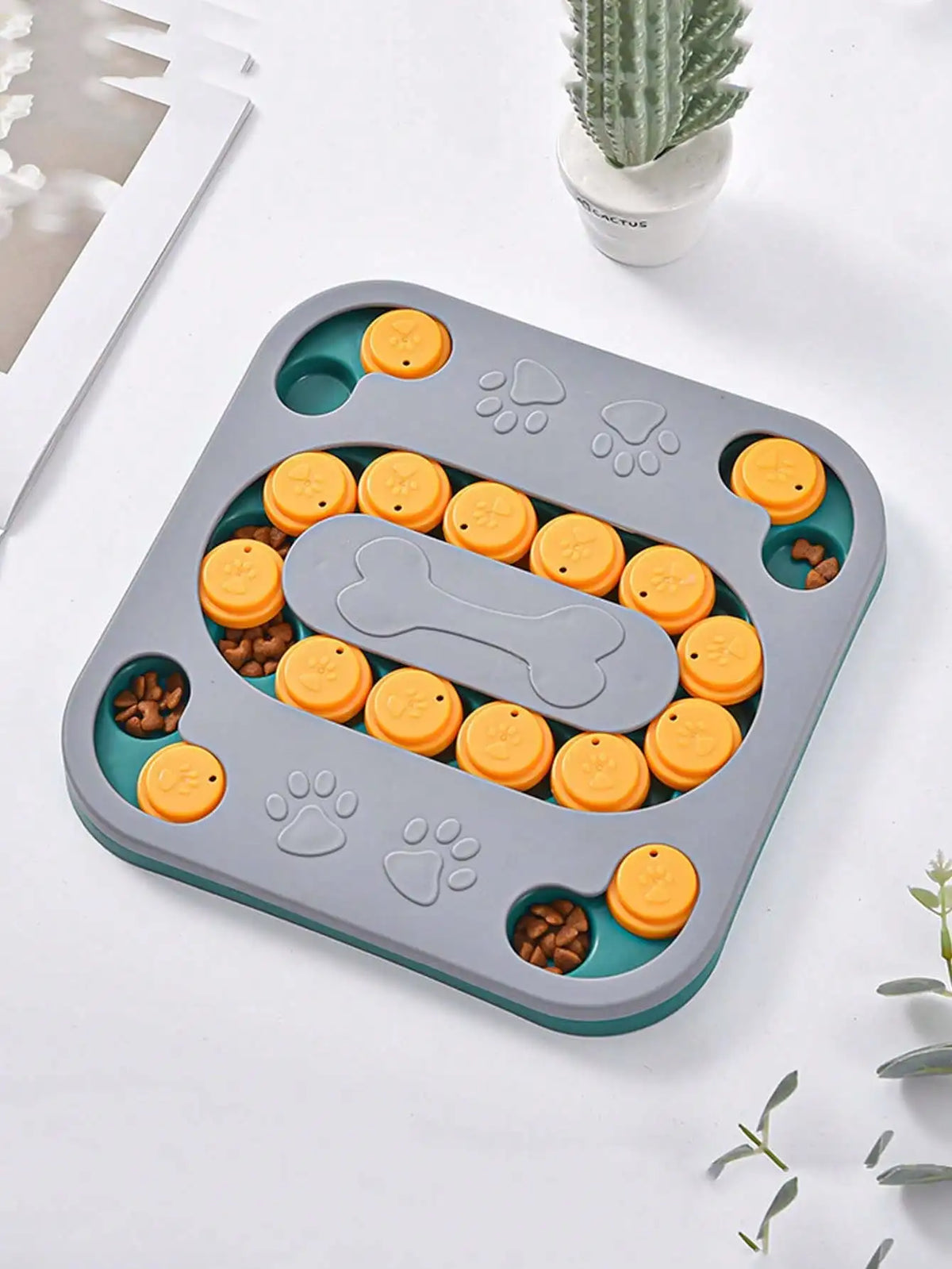 Interactive Dog And Cat Slow Feeder Puzzle Toy Treat Dispenser