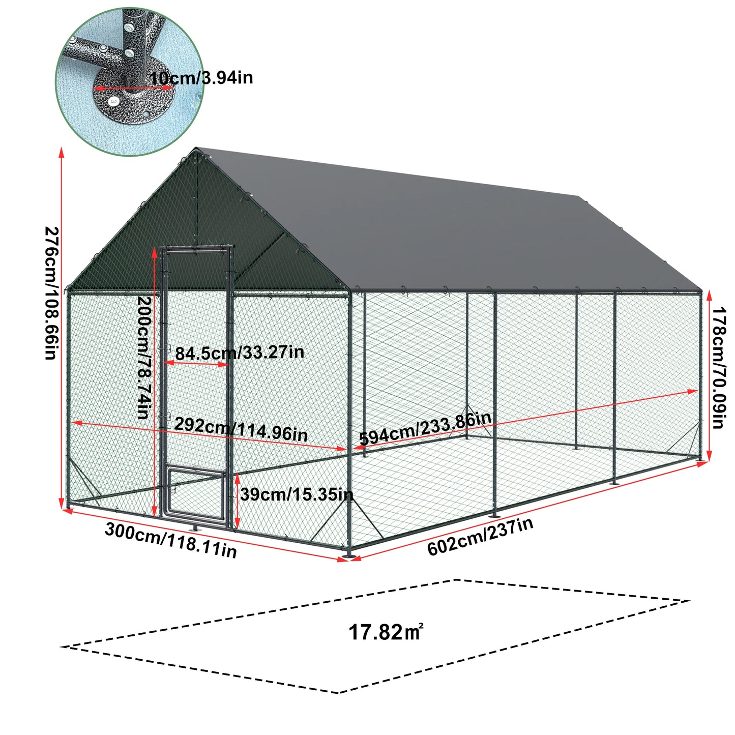 BINGOPAW Outdoor Walk In Chicken Coop With Nylon Netting