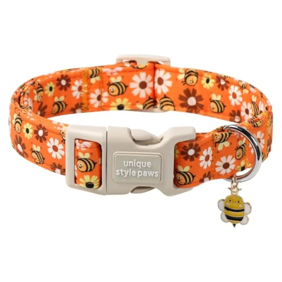 Dog Collar With Pendant Coconut Tree Design Plastic Buckle