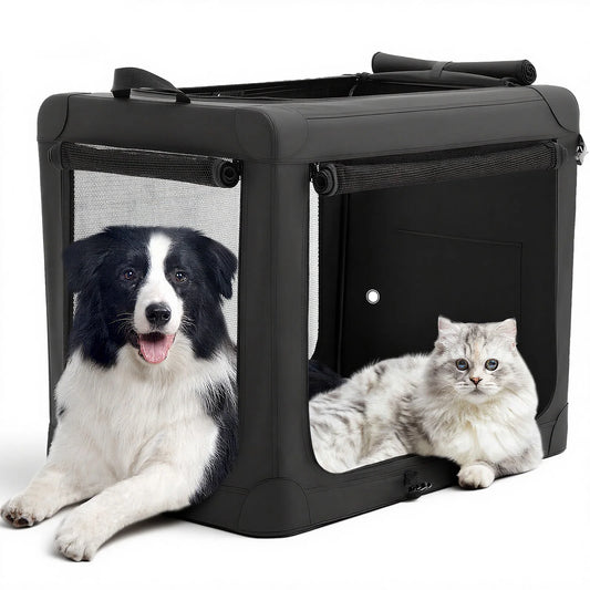 JHK 600D Oxford Foldable Soft Dog Crate with 3 Doors