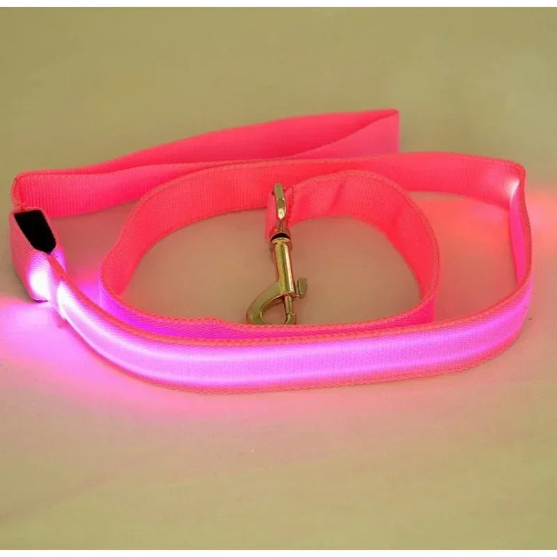 Flashing LED Dog Leash And Harness With Glowing Safety Light