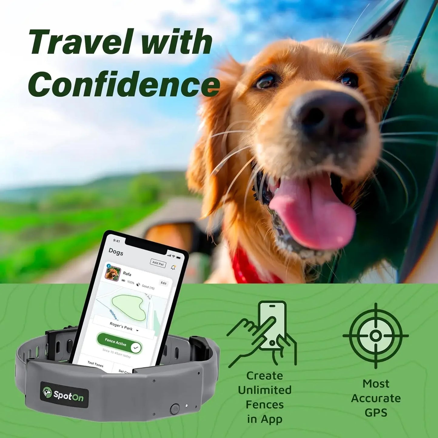 GPS Wireless Dog Fence Collar, Accurate And Reliable, No Subscription