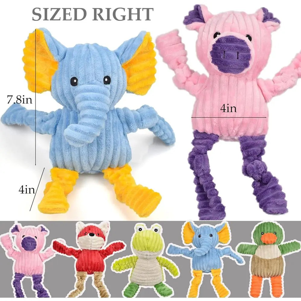 Tough Plush Squeaky Dog Toys Bundle Assortment Pack