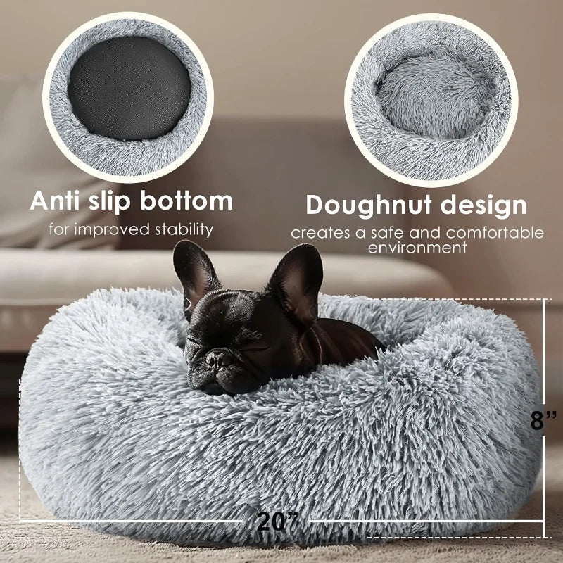 NONECN Calming Donut Bed for Cats and Dogs Washable