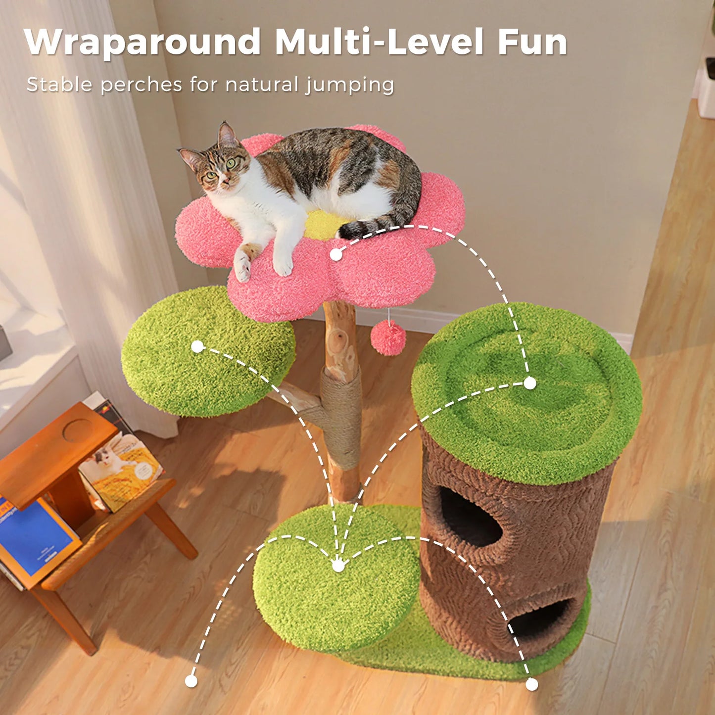 PAWZ Road Large Cat Tree Tower With 4 Condos And Scratching Posts