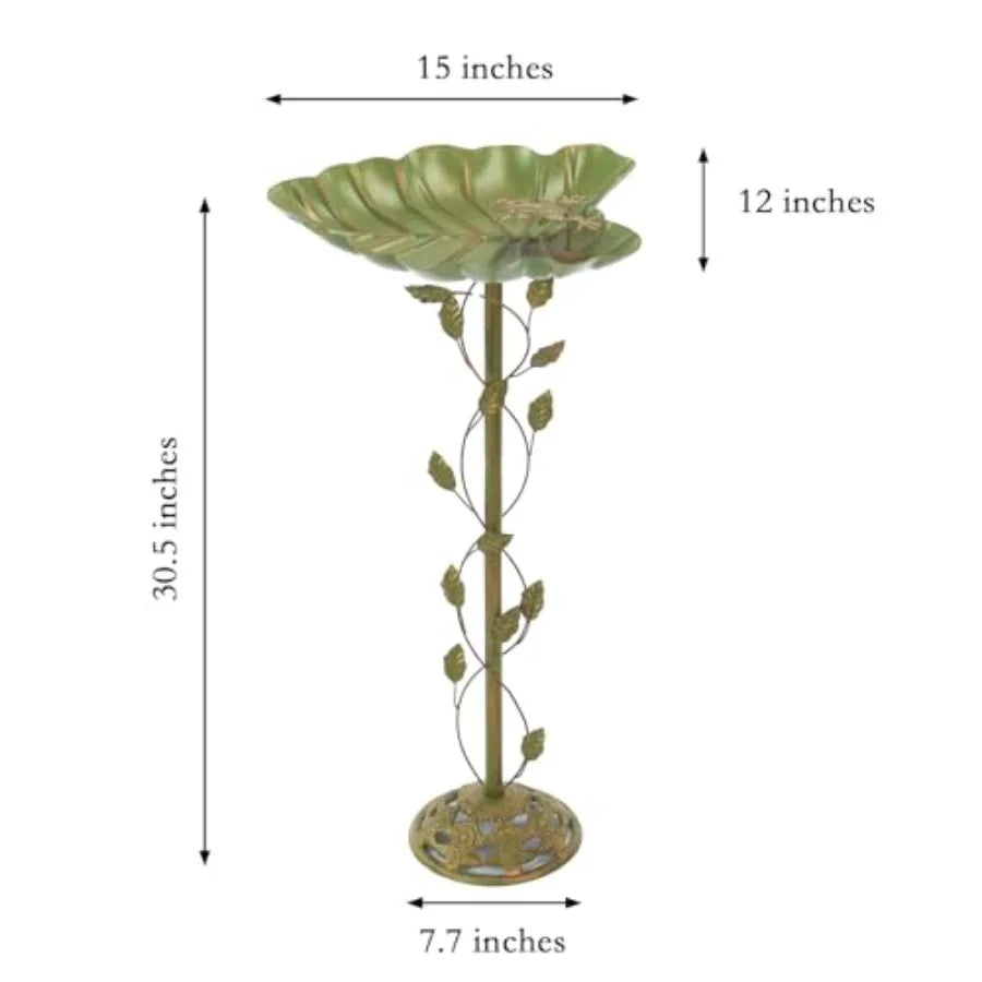 Cast Iron Pedestal Bird Bath For Outdoors Garden Decor