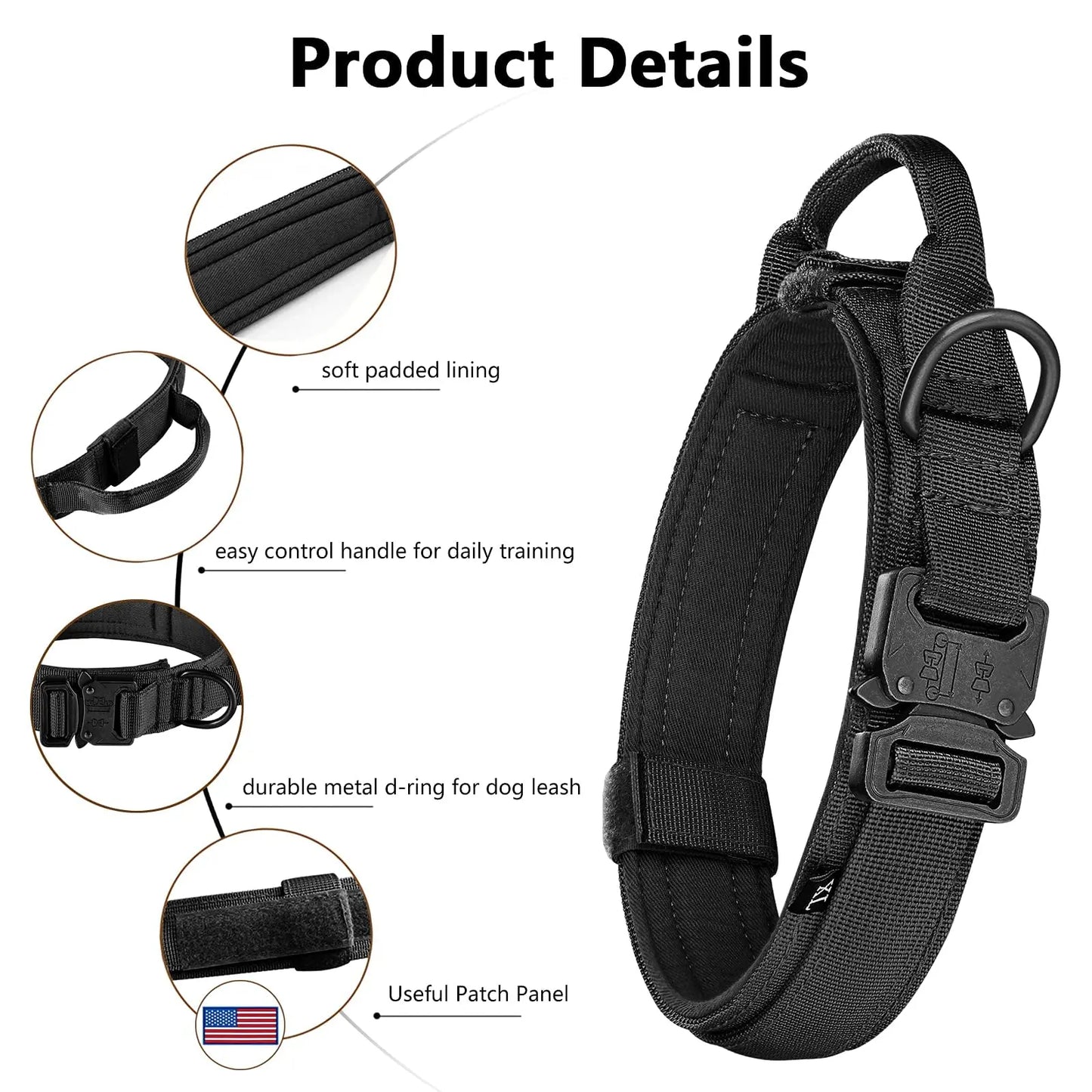 Petravel Tactical Dog Harness With Molle Pouches For Medium To Large Dogs
