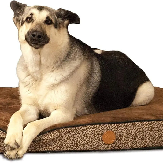 Luxury Mocha Bone Print Orthopedic Dog Bed for Supreme Support