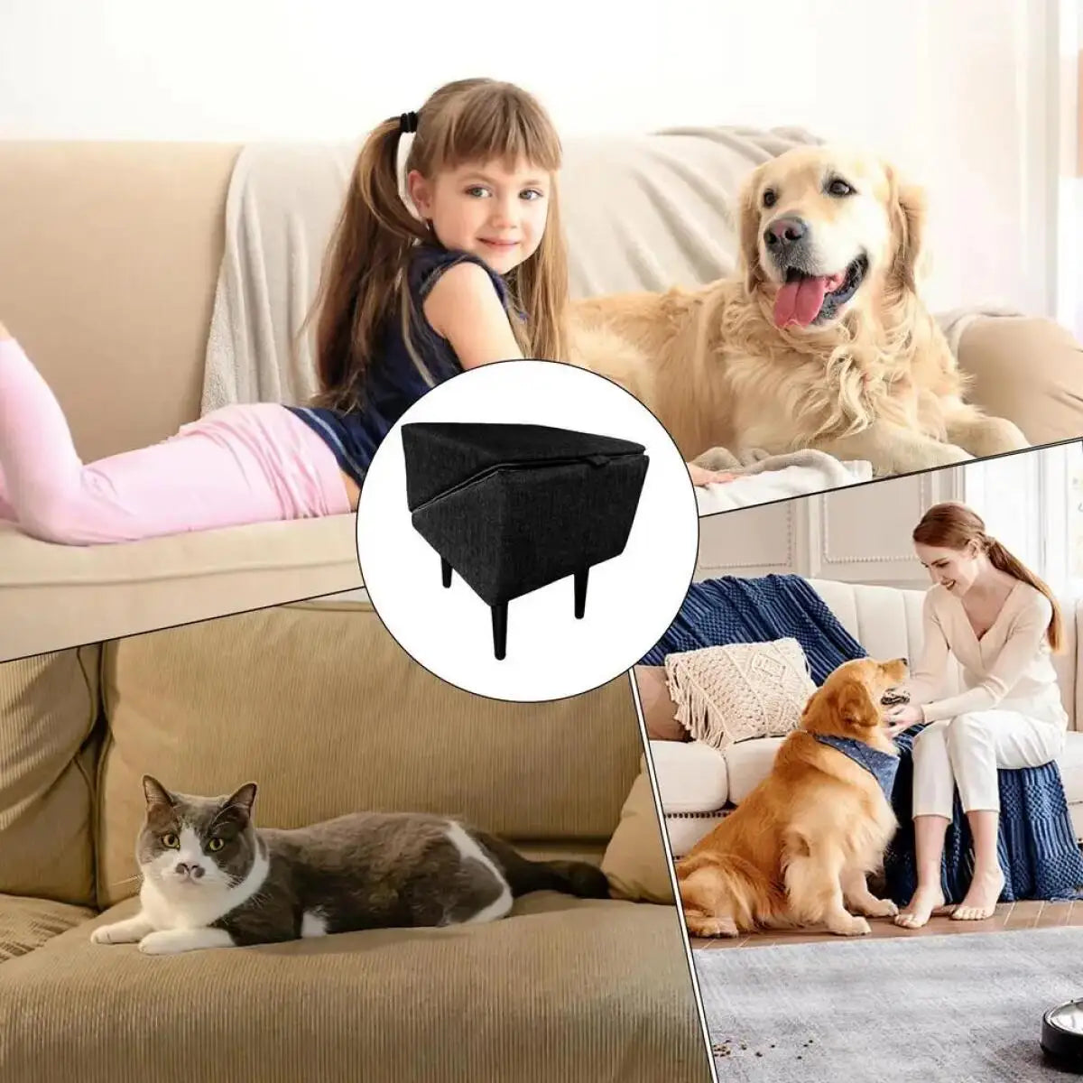 Foldable 2-In-1 Dog Ramp Stairs Non Slip for Small Pets