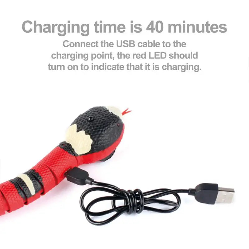 Smart Sensing Snake Interactive Cat Toy USB Charging Kitten Toy