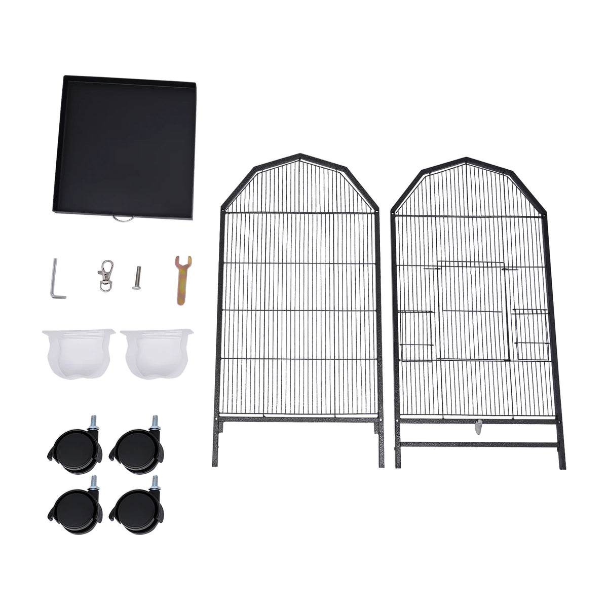 Sturdy Metal Bird Cage With Rolling Stand And Secure Door