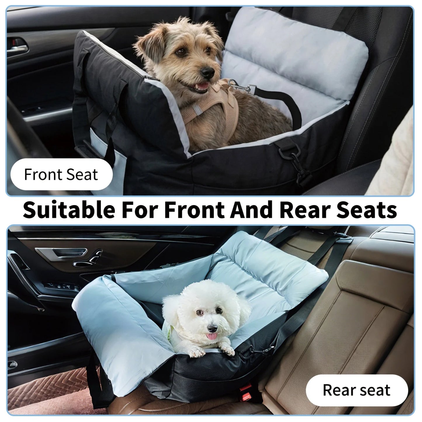 BINGOPAW Small Dog Car Seat Booster With Safety Belt