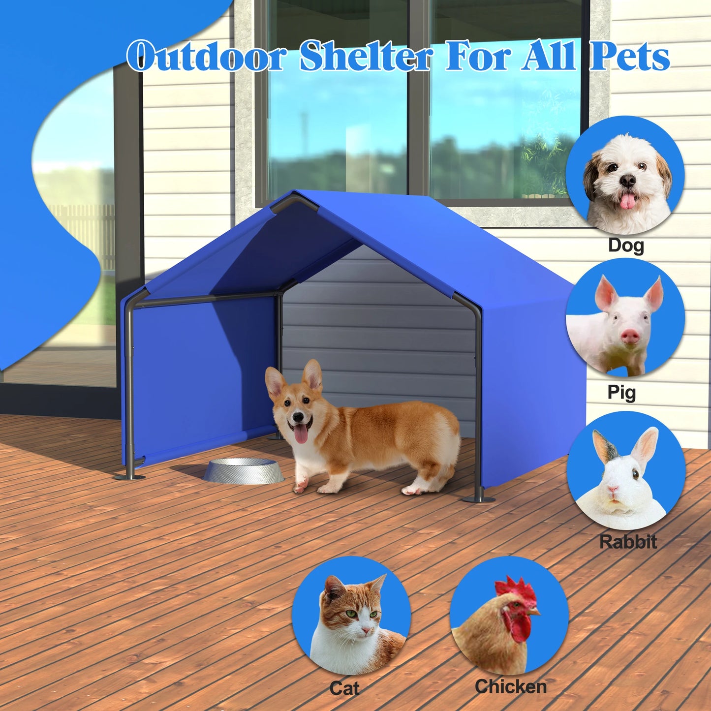 Dog Shade Shelter Outdoor Tent Waterproof Sun Protection Oxford Fabric