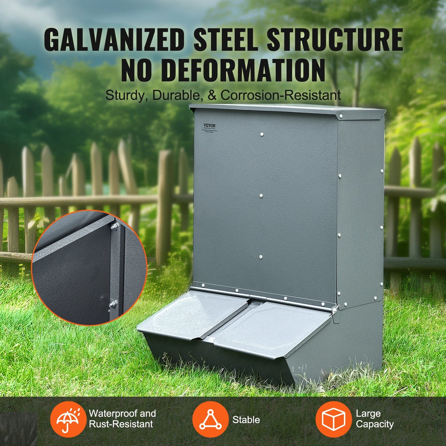 Hog Feeder For Livestock Galvanized Steel Heavy Duty Trough