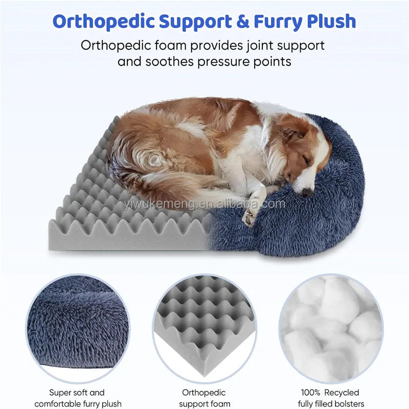 Orthopedic Dog Bed For Large Dogs Thickened Foam With Plush Cover