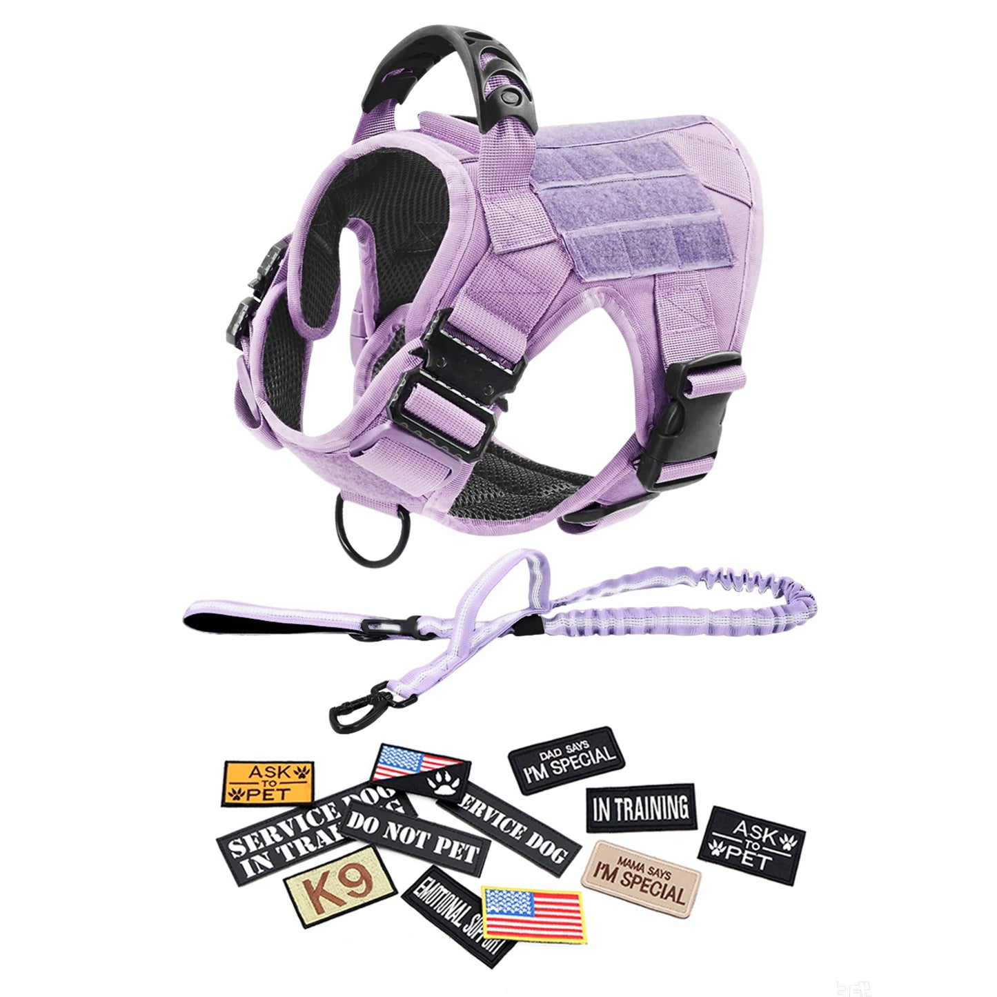 Military Style Padded Nylon Dog Harness With Quick Release Buckle