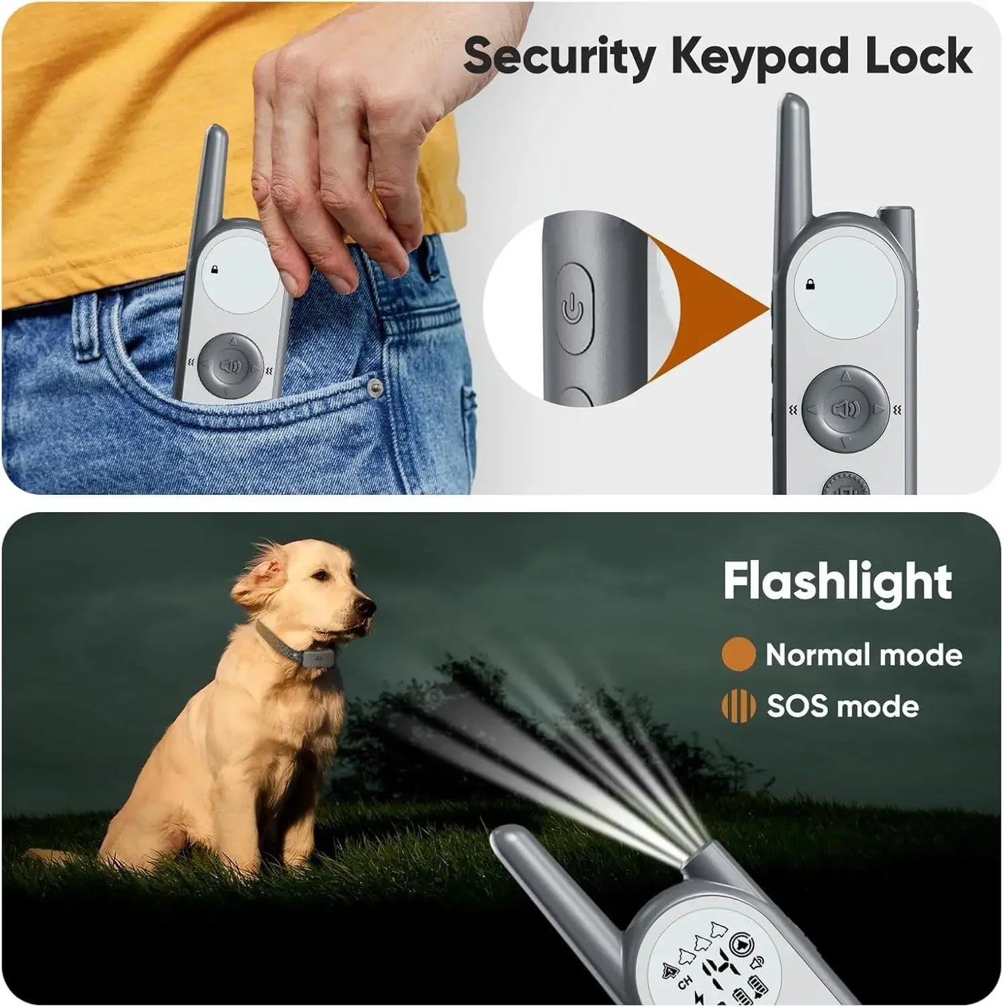Wireless Dog Fence System With IPX7 Waterproof Remote Collar