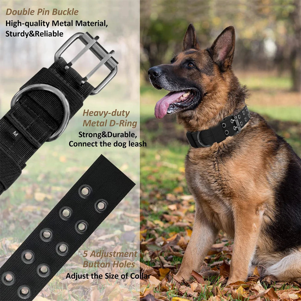 Durable Nylon Tactical Dog Collar For Active Working Pets