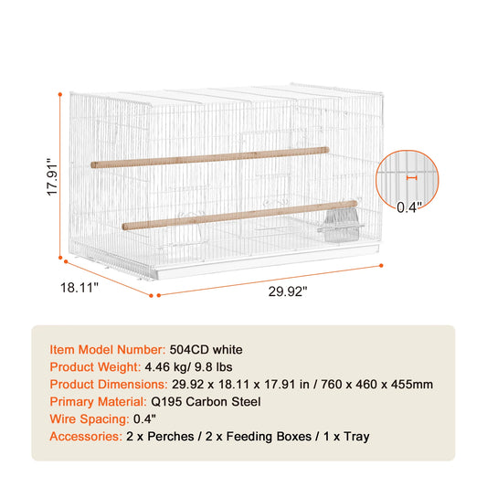 SucceBuy Stackable Divided Bird Cage For Travel With Handle