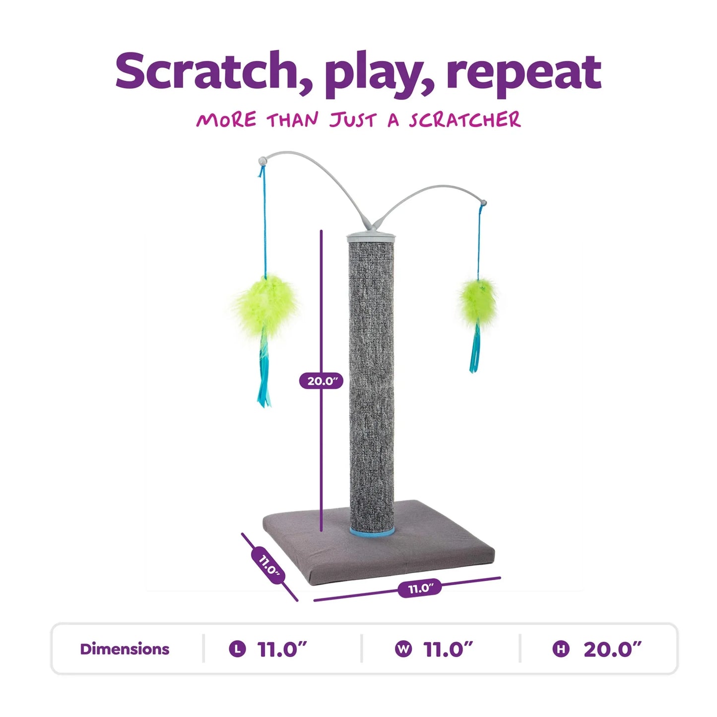 Spin Cat Toy Wand For Cats Carpet Scratching Post Interactive