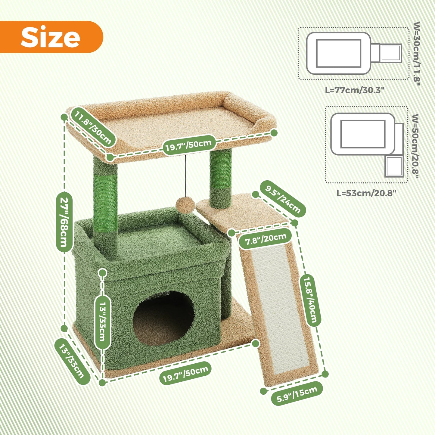 PAWZ Road Small Cat Tree With Sisal Scratching Post Perch