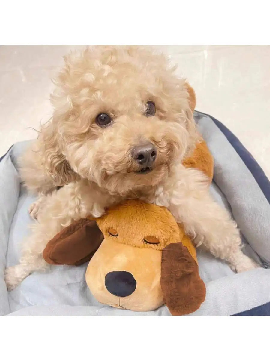 Soft Plush Dog Toy With Heartbeat Simulator For Anxiety Relief