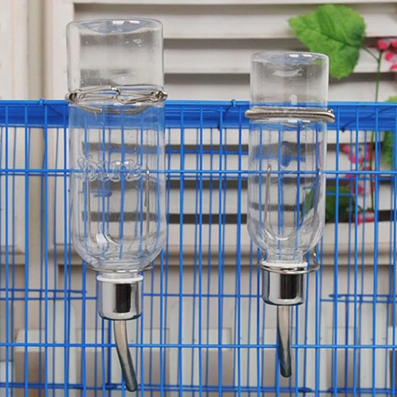 Transparent Pet Water Bottle No Drip With Hanging Fountain
