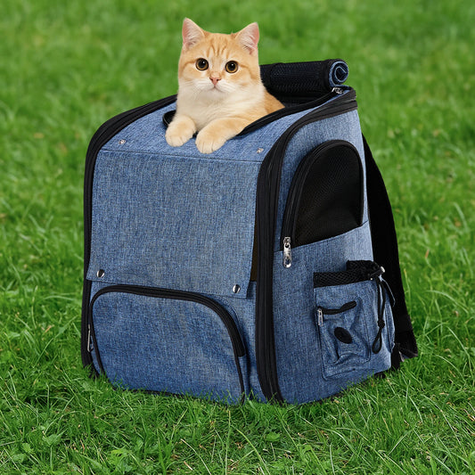 Expandable Pet Carrier Backpack for Cats and Dogs Breathable Mesh