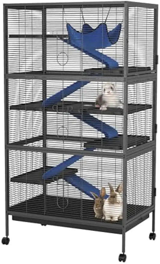 Garvee Sturdy Rolling Metal Multi Tier Small Pet Cage