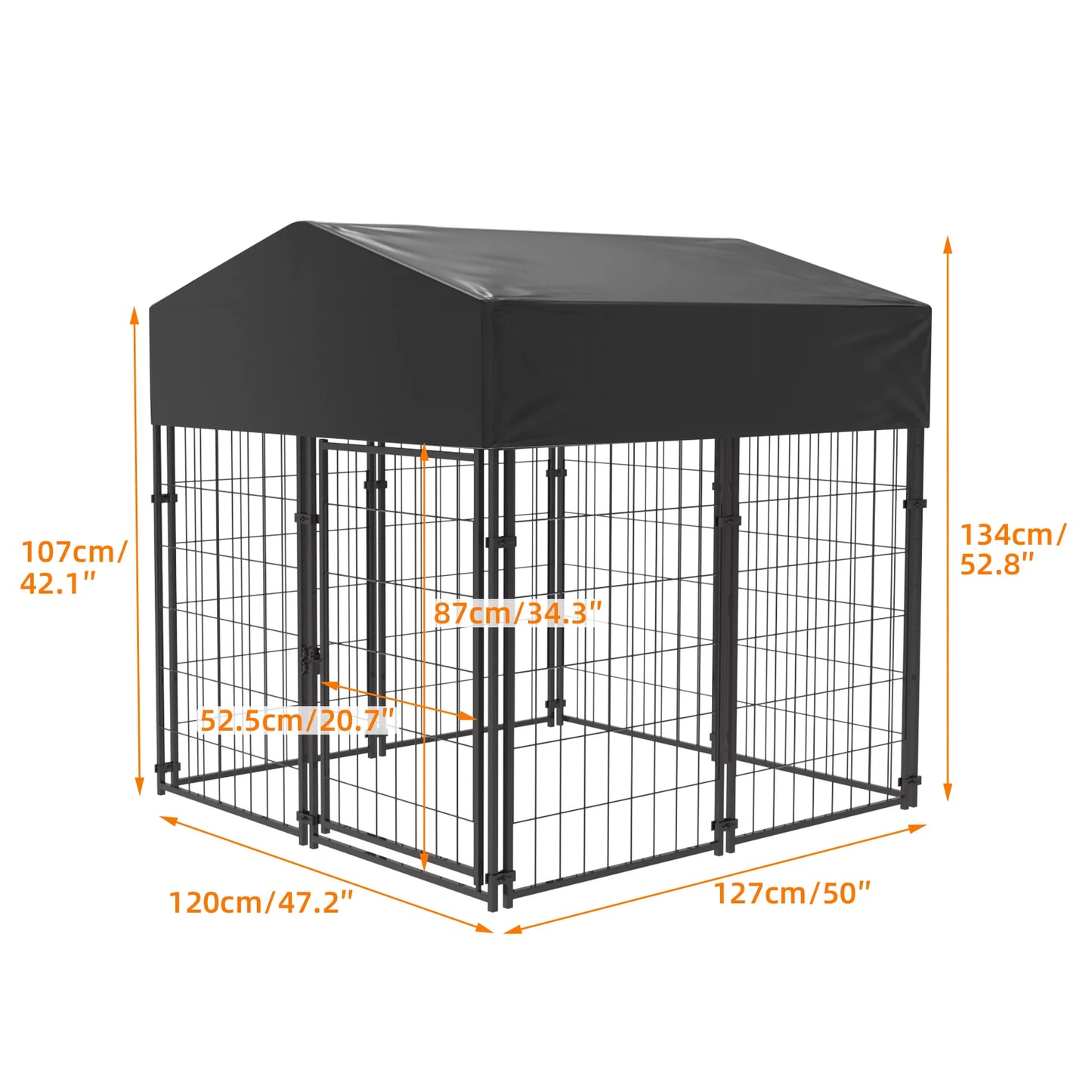 BINGOPAW Outdoor Large Dog Kennel With Welded Wire Runs And Waterproof Canopy