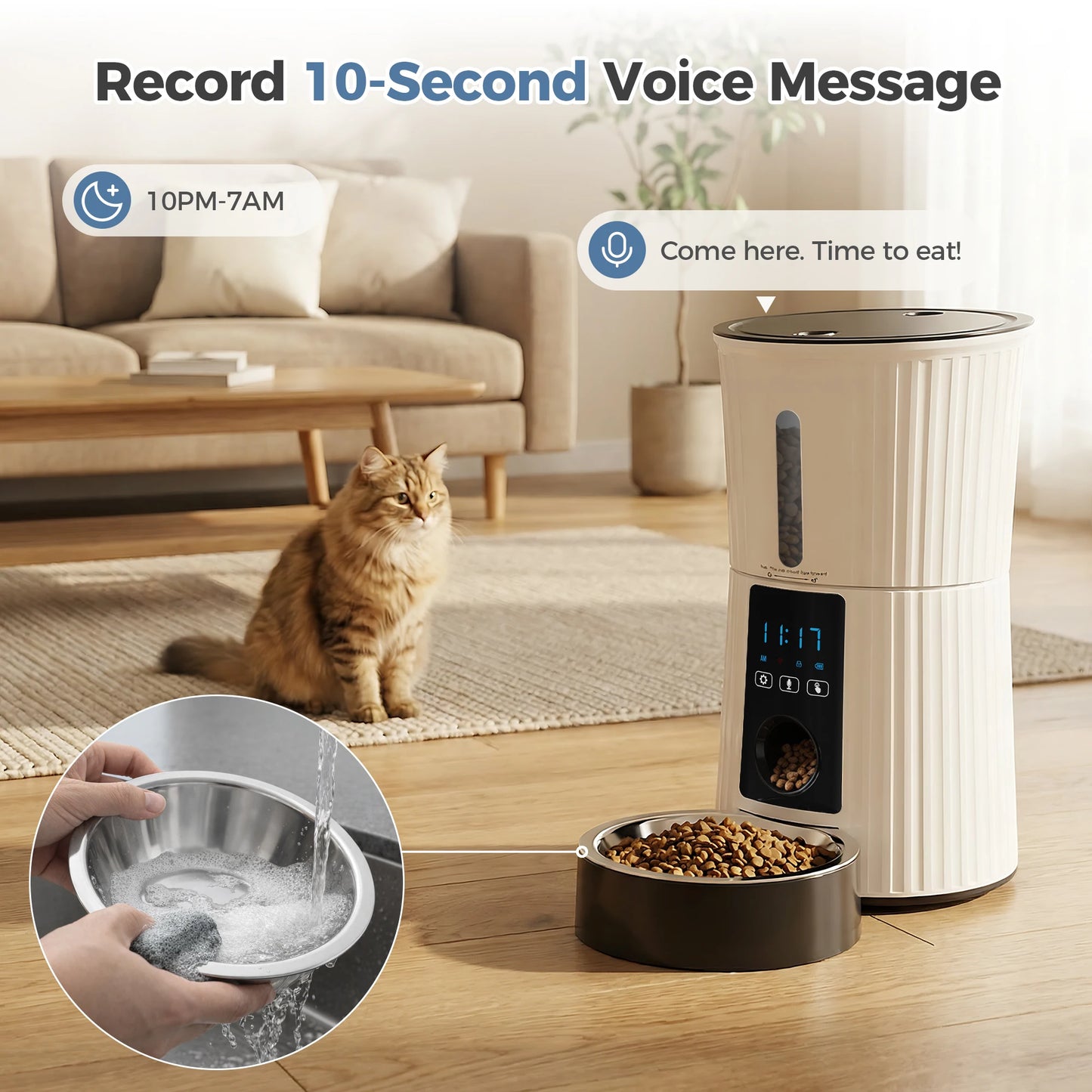 Automatic Cat Feeder WiFi Timed Dispenser With App Control