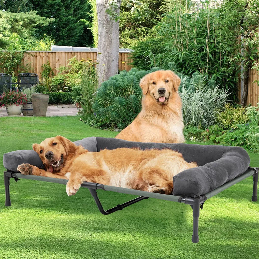 BINGOPAW Elevated Outdoor Cooling Dog Bed Lounger With Mesh Cot