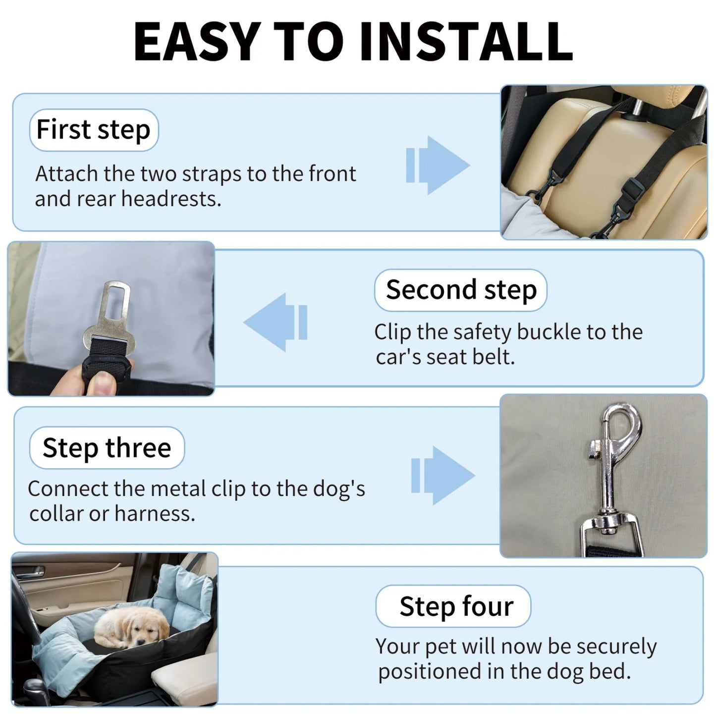 Dog Car Seat Small Dogs Travel Carrier With Safety Belt