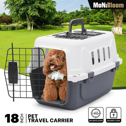 MoNiBloom 2-Door Cat Dog Carrier With Ventilation And Lock