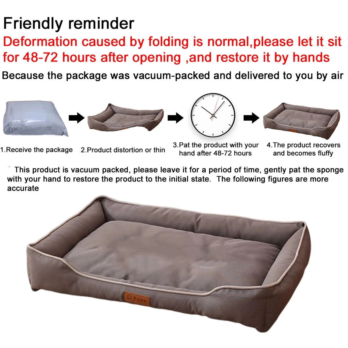 Four Season Square Dog Bed Waterproof Bite Resistant for Dogs