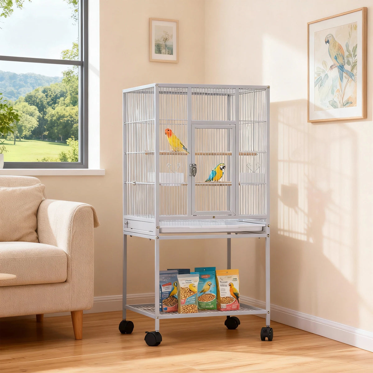 Five Tier Metal Small Animal Cage With Wheels And Tray
