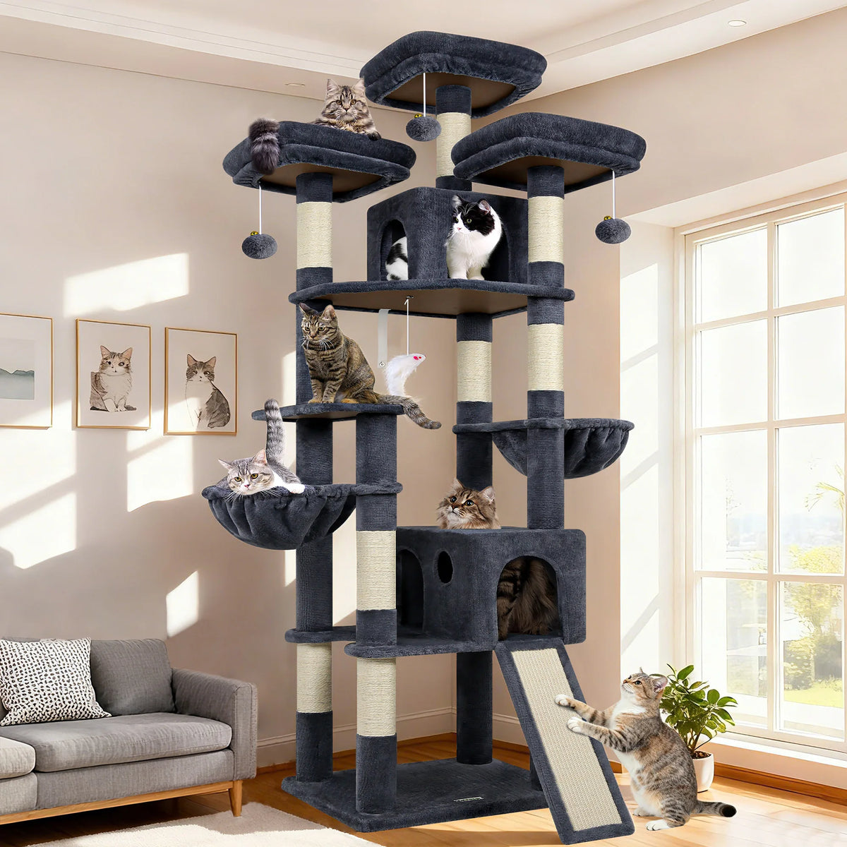 Globlazer Multi-Level Cat Tree Tower with Condos and Scratching Posts
