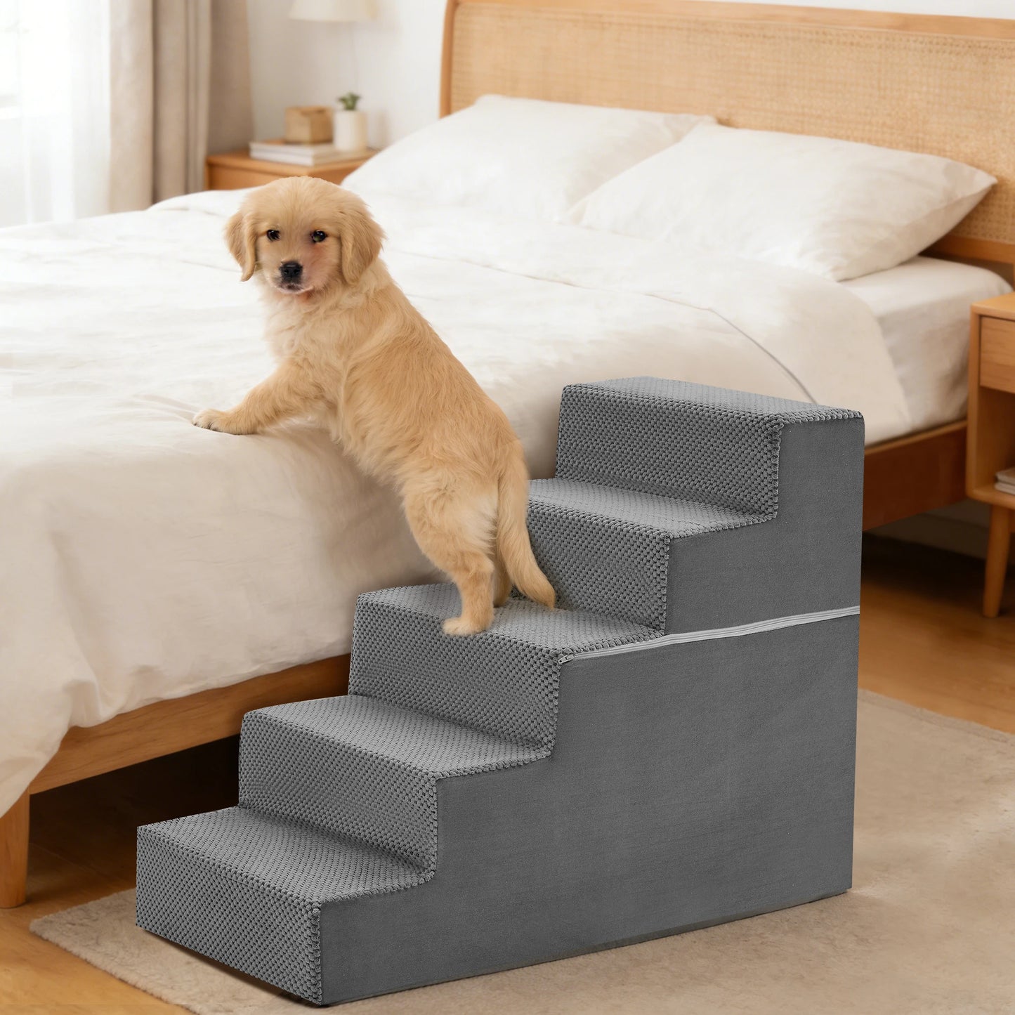 Right Angled Foam Dog Stairs for Small Dogs Indoor