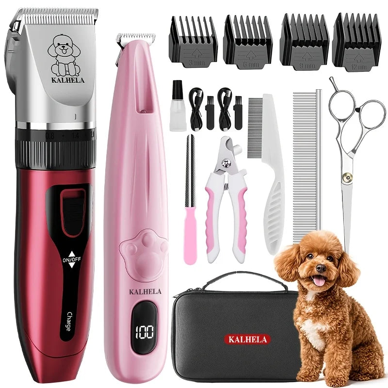 2-in-1 Pet Grooming Kit With Hair Clipper And Nail Clippers