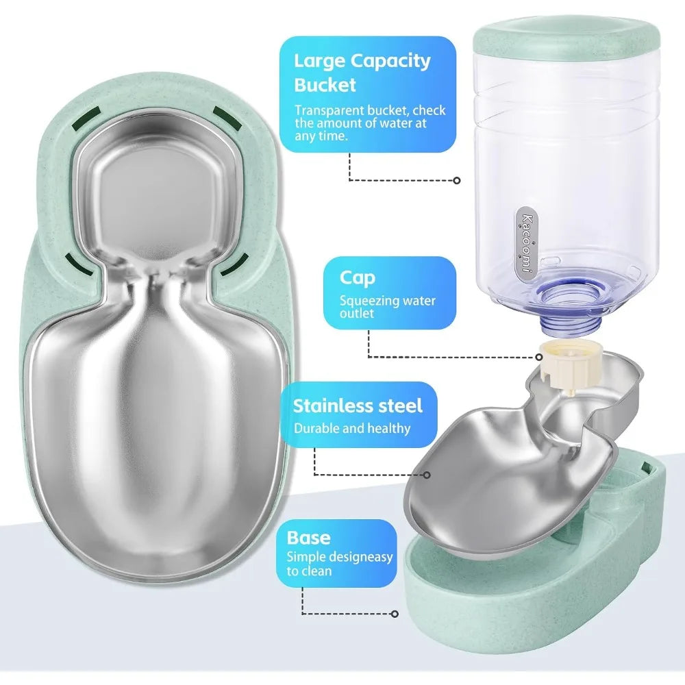 Automatic Pet Feeder And Water Dispenser With Stainless Steel Bowl