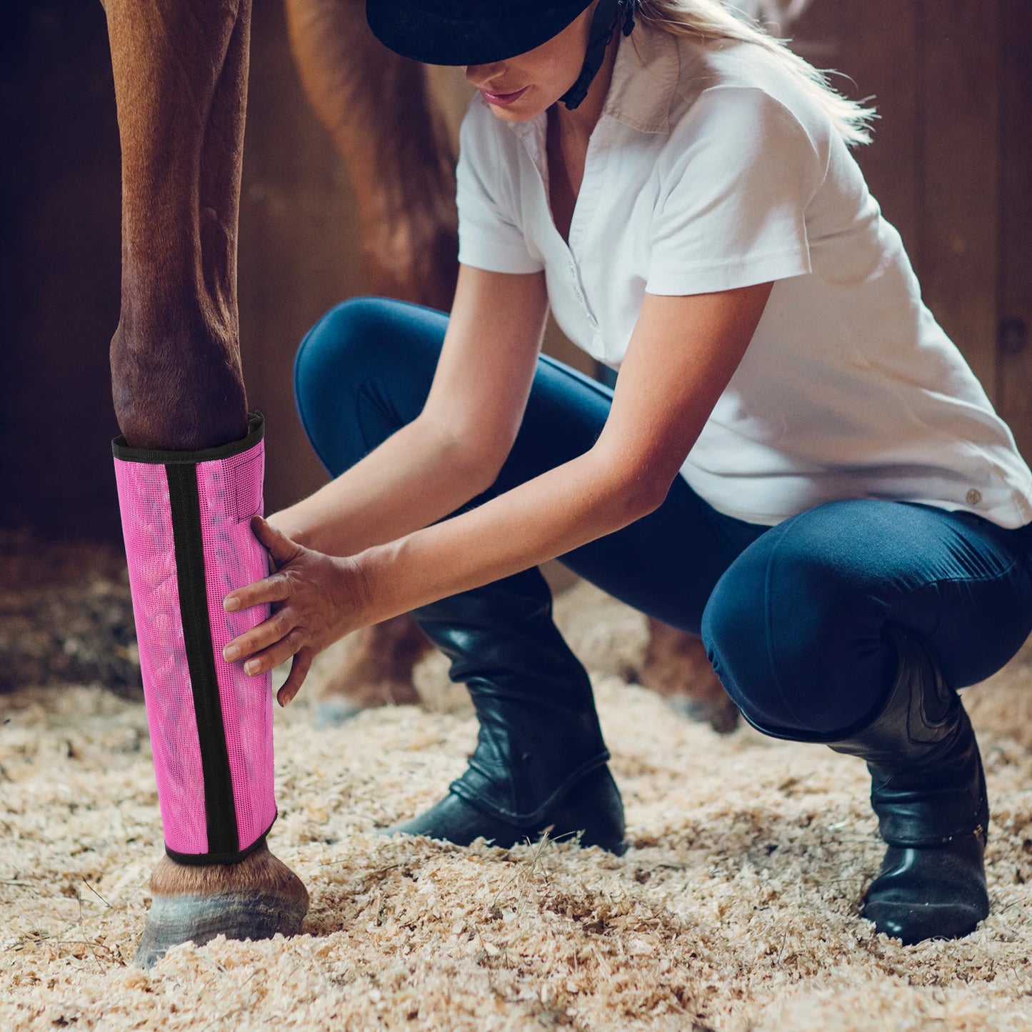 Shunmaii Horse Leg Protective Covers Mosquito Mesh Boots Reducing Bites