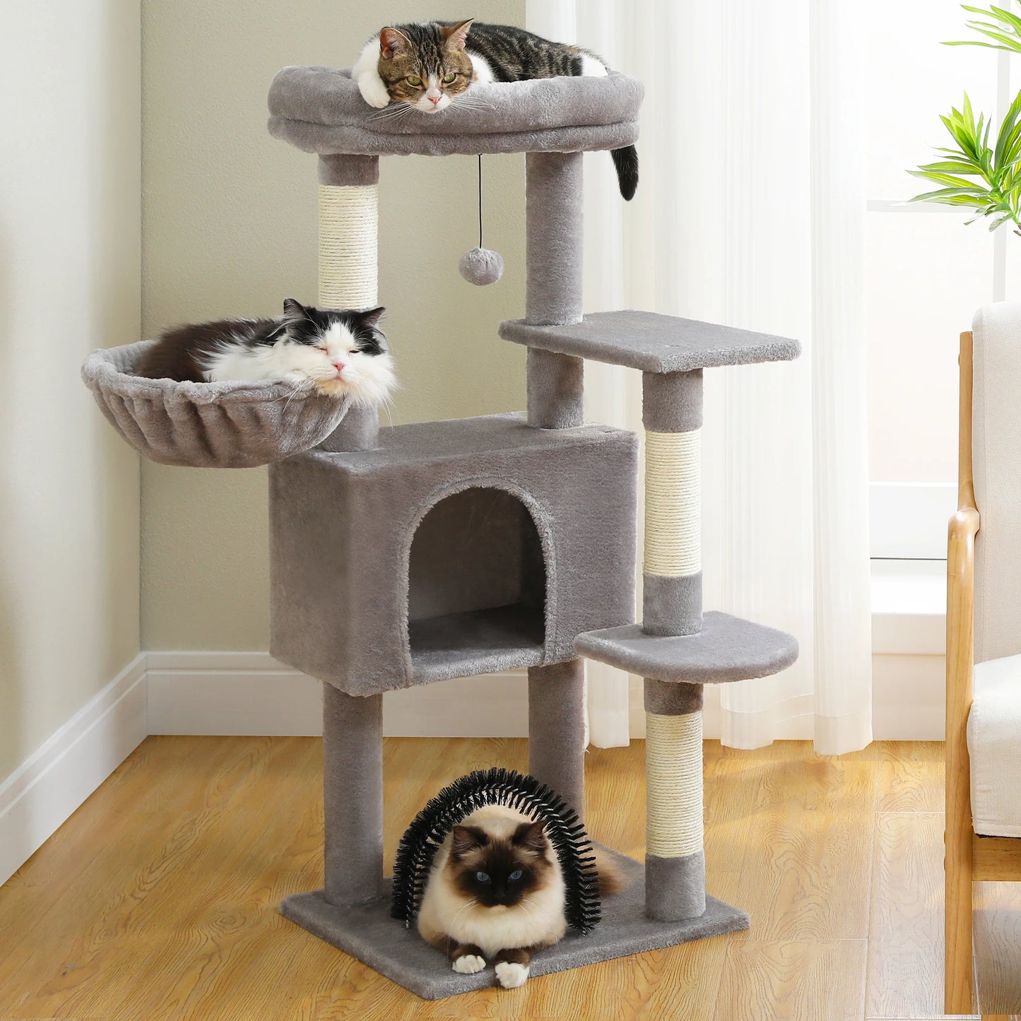 PAWZ Road Cat Tree With Plush Perch And Sisal Posts