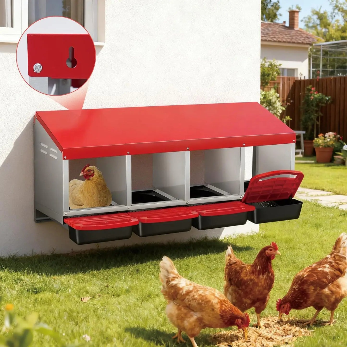 TWISTER.CK Multi Compartment Chicken Nesting Box With Automatic Egg Collection